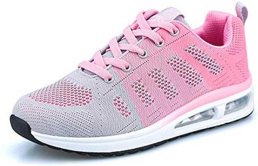 ANBIWANGLUO Sportschoenen voor dames hardloopschoenen veterschoenen ademend outdoor cross trainer om te joggen