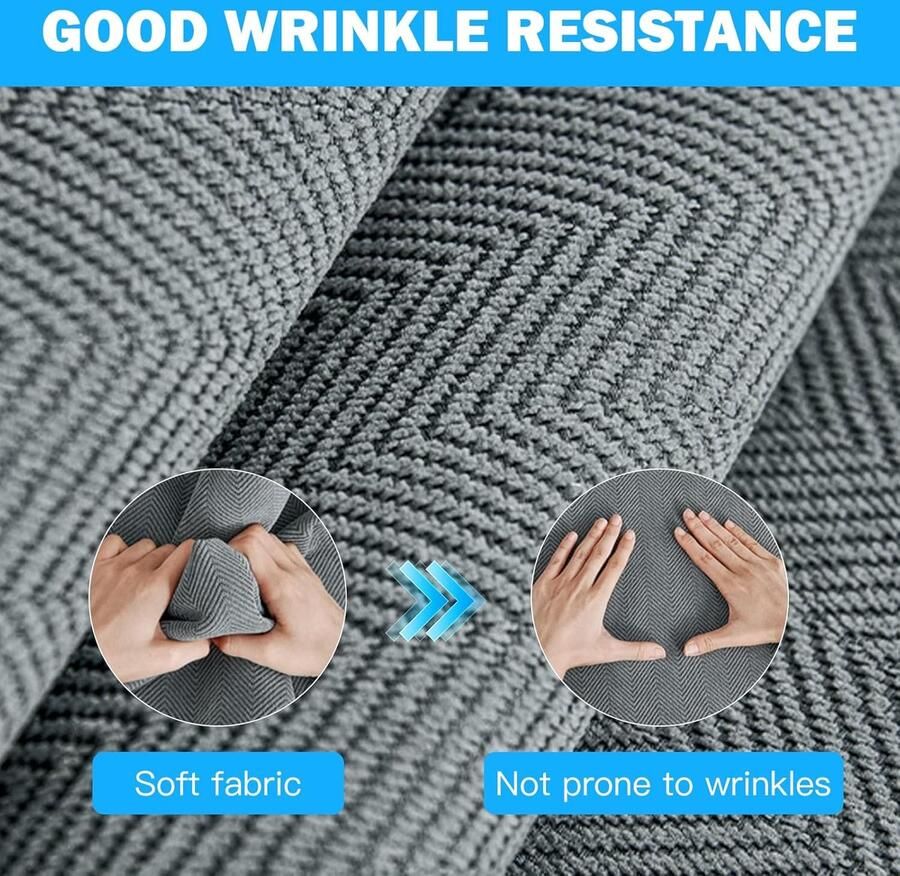 Anti-slip chenille bankovertrek voor 1 2 3 4-zits anti-kras bankovertrek hond en kat bankbeschermer (grijs 90 x