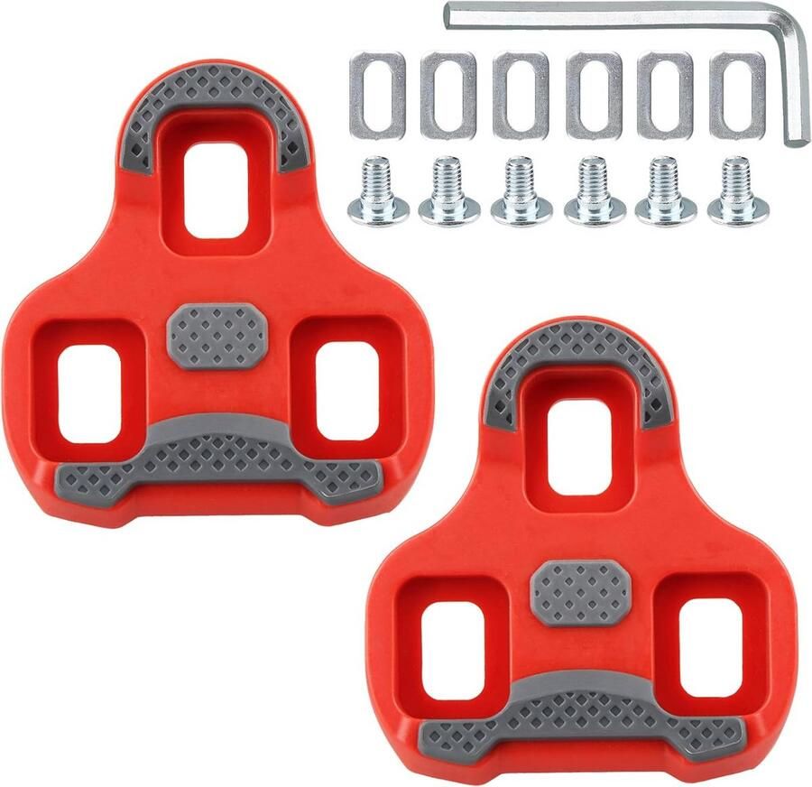 Anti-slip Fietswiggen voor Schoenen met 3 Gaten Fietsaccessoire Rood 9 Graden