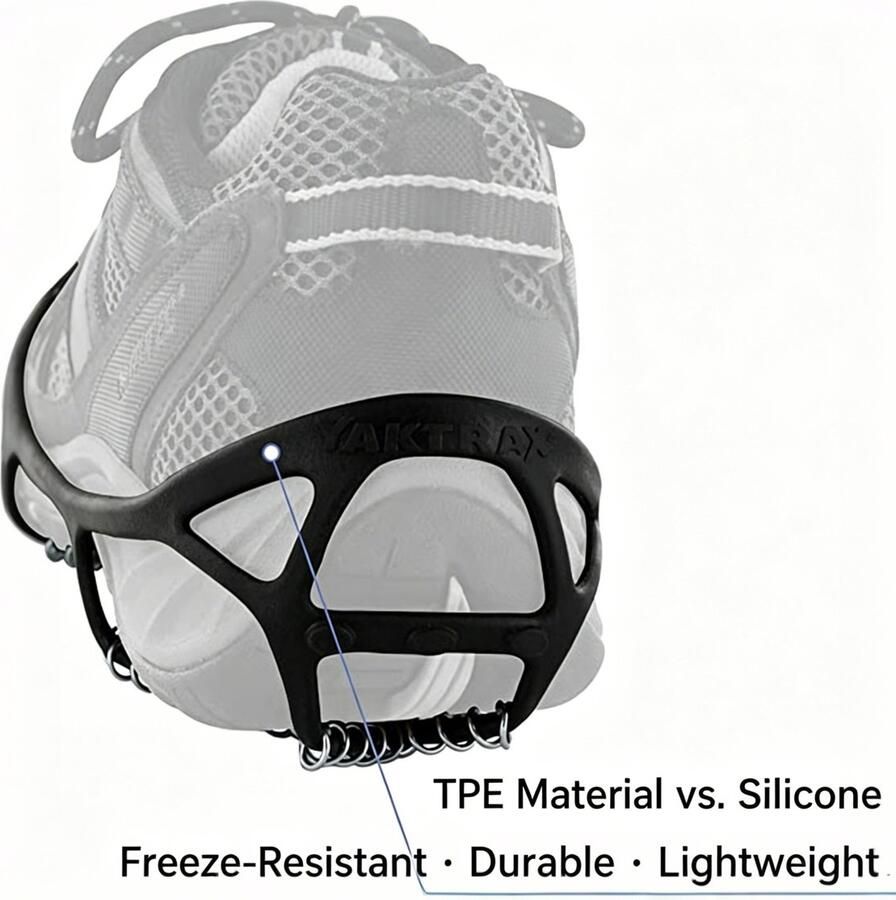 Anti-slip Schoenklauwen TPE IJsspikes-Draagbare Sneeuwketting voor Schoenen-Lichtgewicht voor Wandelen-Buitenactiviteiten