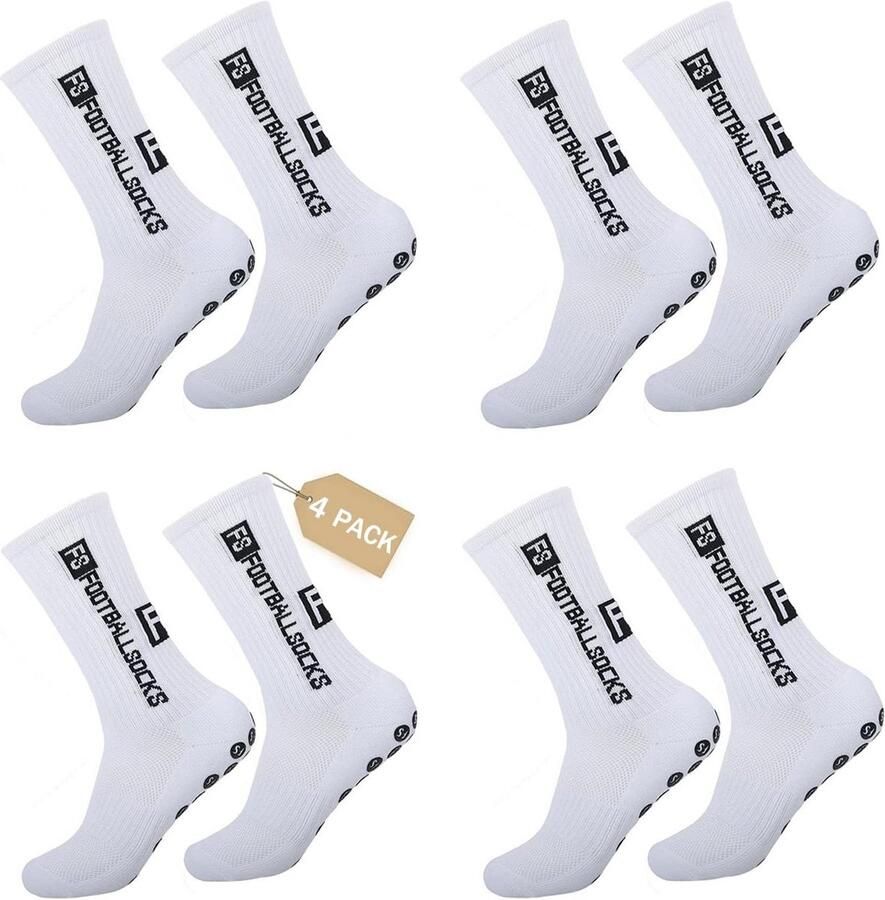 Anti-slip Sportsokken met Grip voor Voetbal Basketbal en Tennis Ade d en Schokabsorberend 4 Paar