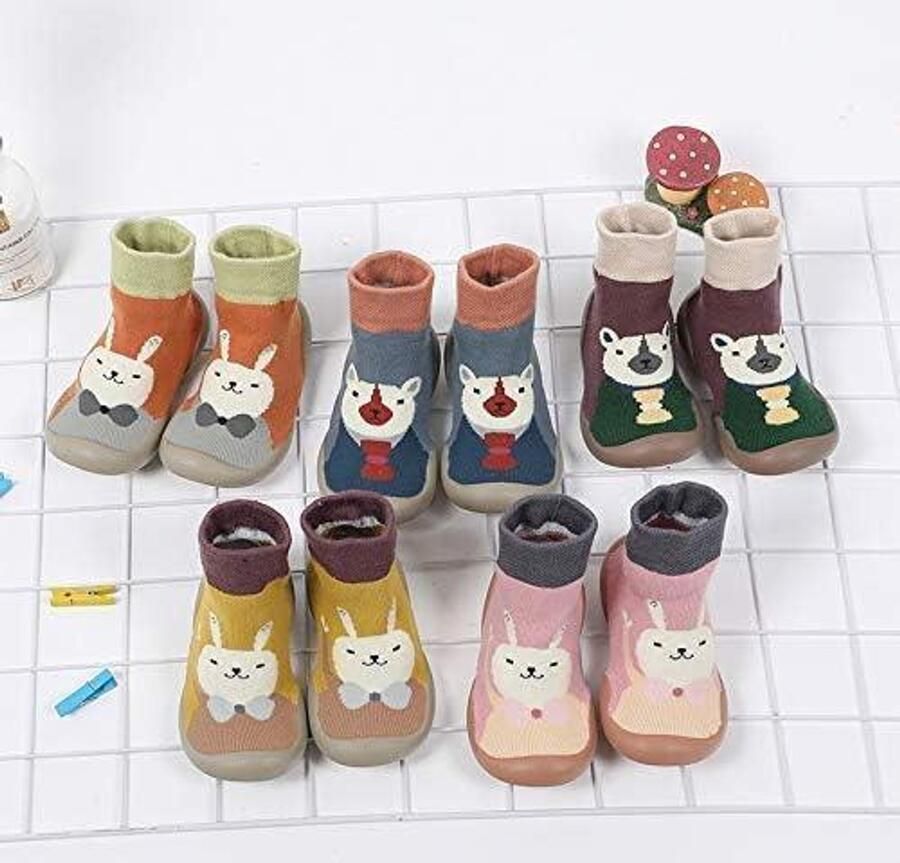 Anti Slip Vloersokken voor Baby Pasgeboren Winter Mocassin Schoenen Laarzen met Rubberen Zolen