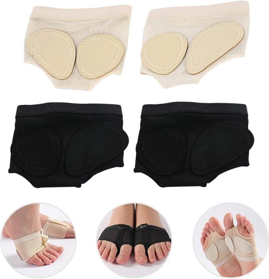 Anti-slip voetpads voor dansoefeningen buiksokken teenkappen lage zool balletschoenen vrouwen 2 paar