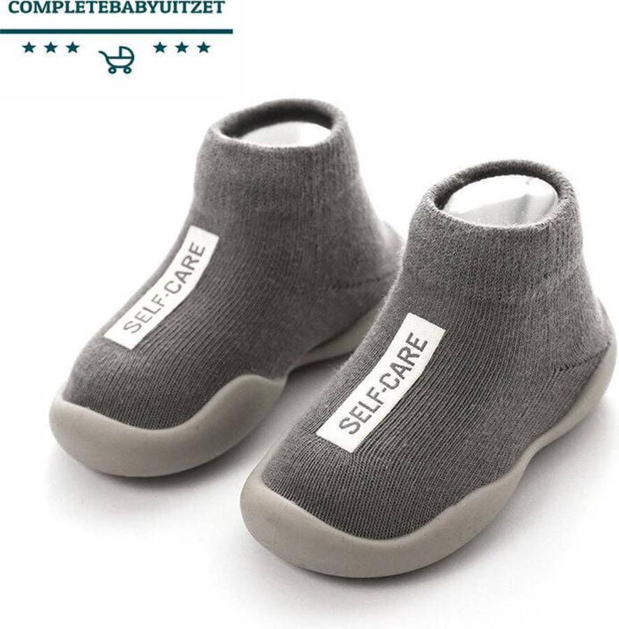 Antislip baby schoentjes eerste loopschoentjes – Completebabyuitzet 12-18 maanden – 13.5 cm Grijs - Foto 1