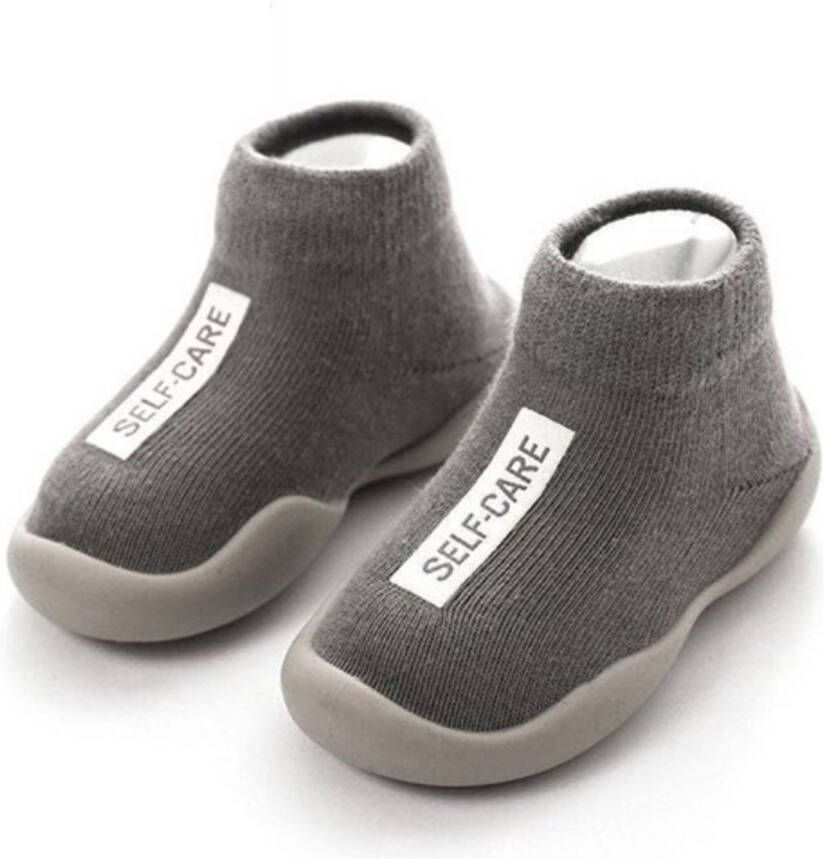 Antislip baby schoentjes eerste loopschoentjes – Completebabyuitzet – 18-24 maanden 14 cm – Grijs
