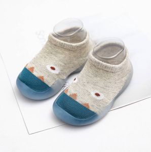 Antislip Baby schoentjes Sokschoenen Babyschoenen Baby Slofjes Voetlengte 10- Blauw Grijs