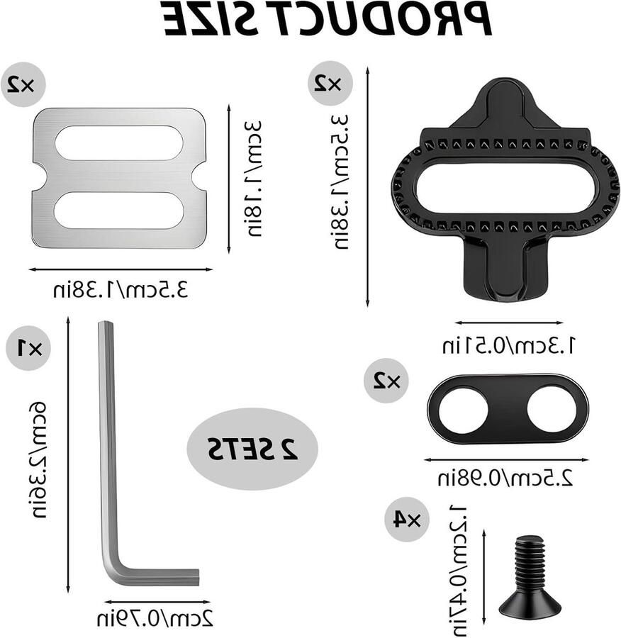 Antislip Cleat Plates voor SPD Cleats Compatibel met Shi o SH51 MTB en Indoor Cycling Inclusief Schroeven en Sluitringen