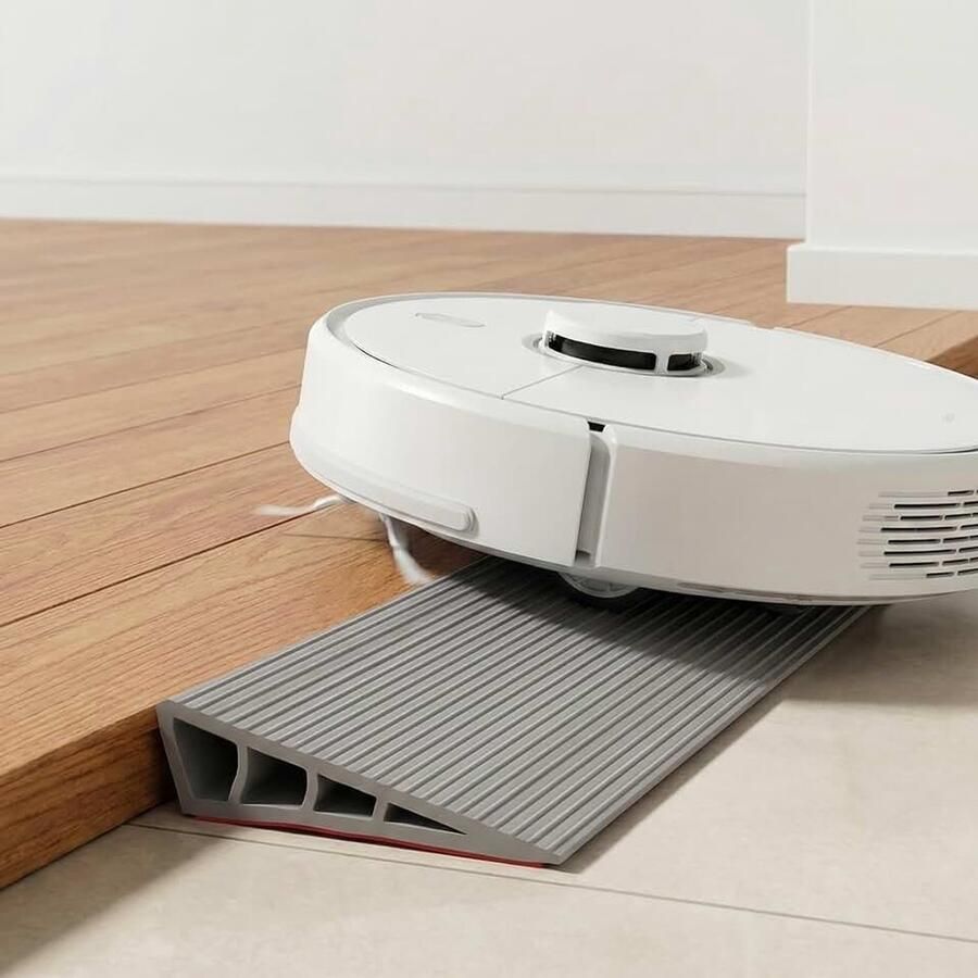Antislip deuroprit van PVC oprit voor robotstofzuiger rolstoeloprit voor deuropeningen geschikt kinderwagen & rollator vloerovergangsstrip (Grijs 100 * 10 * 2 5)