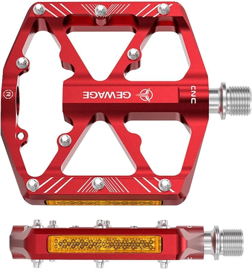 Antislip Fietspedalen Aluminium Fietsaccessoires Veilig Fietsen Met Anti-slip Pinnen 11.8x Rood