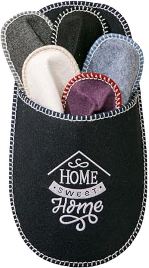 Antislip Gesloten Teen Spa Pantoffels 5 Paar Vilt Gastenpantoffels voor Huis en Reizen