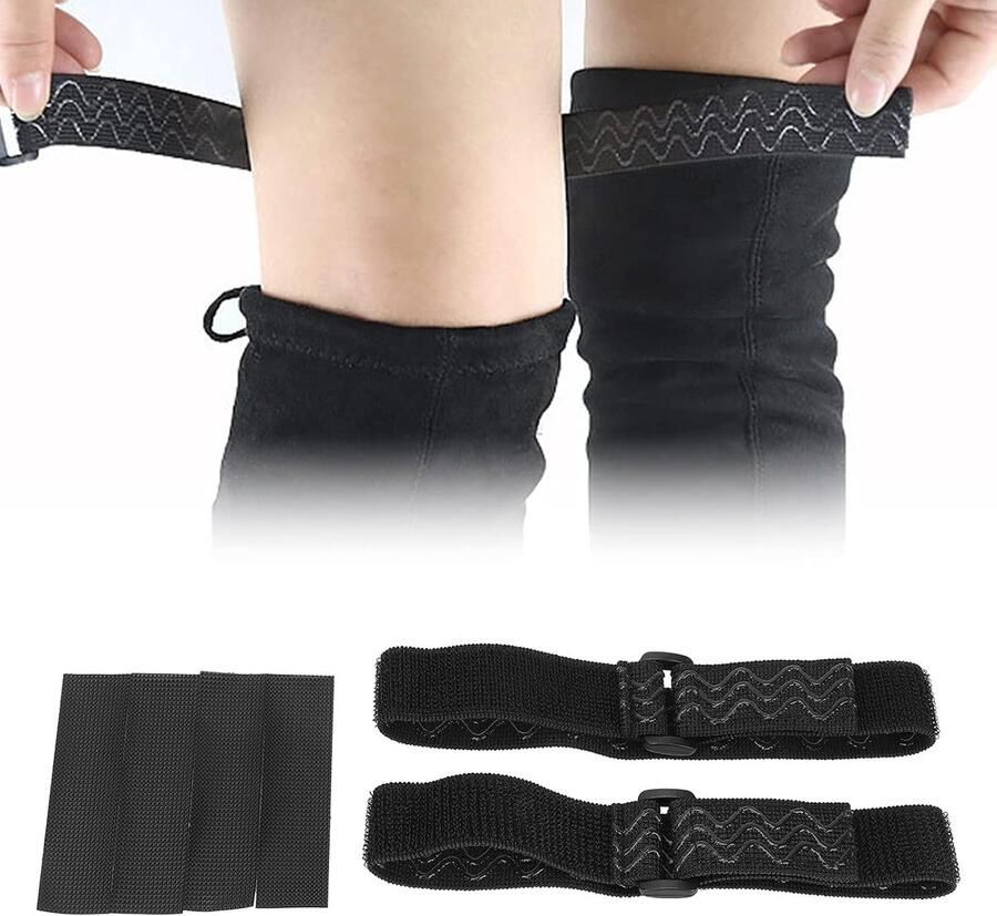 Antislip kniebeschermers riemen verwijderbare tapestickers antislip siliconen ontwerp beweegbare gesp past op lange en halfhoge laarzen