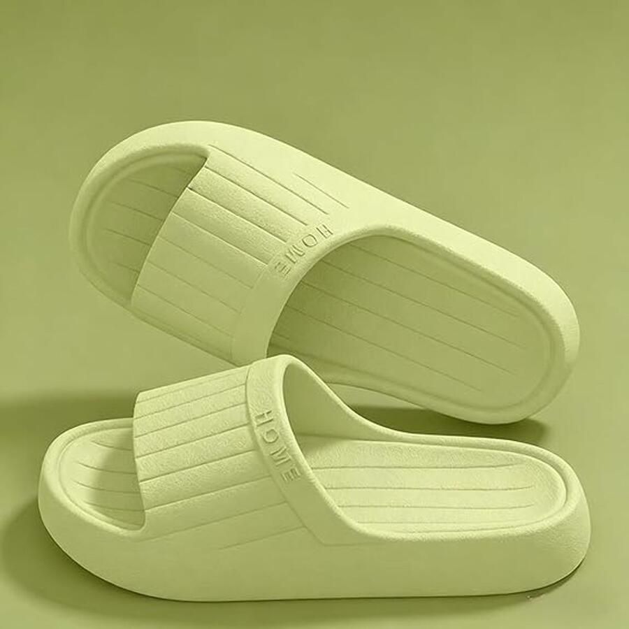 Antislip slippers met open teen superzacht comfortabel dikke zool comfortabele slippers voor binnen en buiten platformschoenen 40-41 groente color