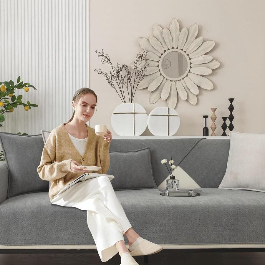 Antislip sofabescherming antislip bankovertrek sofadekbed sofakussenbescherming sofabescherming voor 1 2 3 4-zits L-vormige sofabeschermer nieuwe universele antislip sofaovertrek voor de