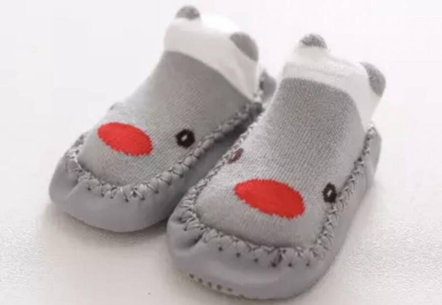 Antislip sokken Katoen voor Baby peuter s&jongen Paars Hemelsblauw Grijs Roze Geel Navy Fijngebreide antislipsokken van zachte katoenmix in verschillende uitvoeringen.Tot 18 maanden - Foto 2