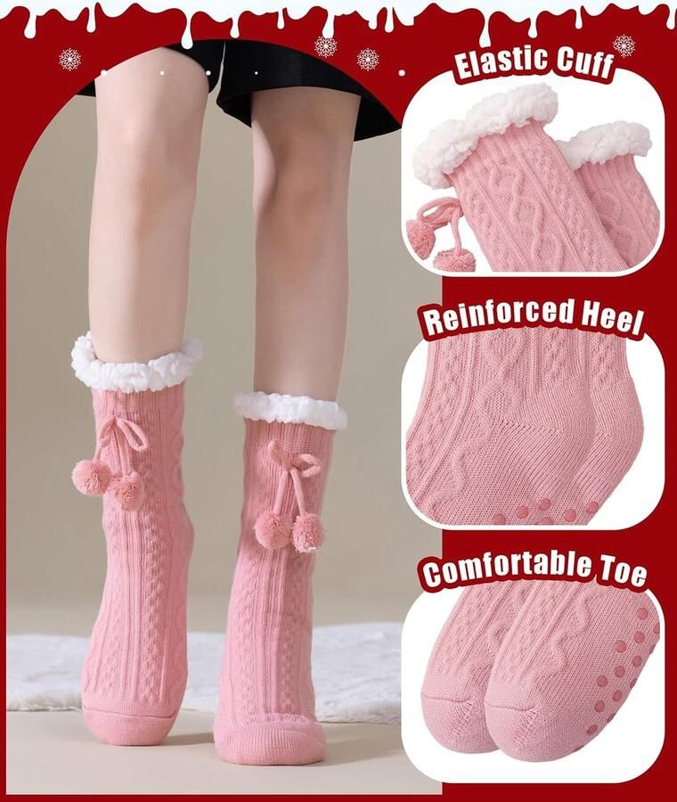 Antislip thermische pantoffels winterpantoffels fleece warme sokken