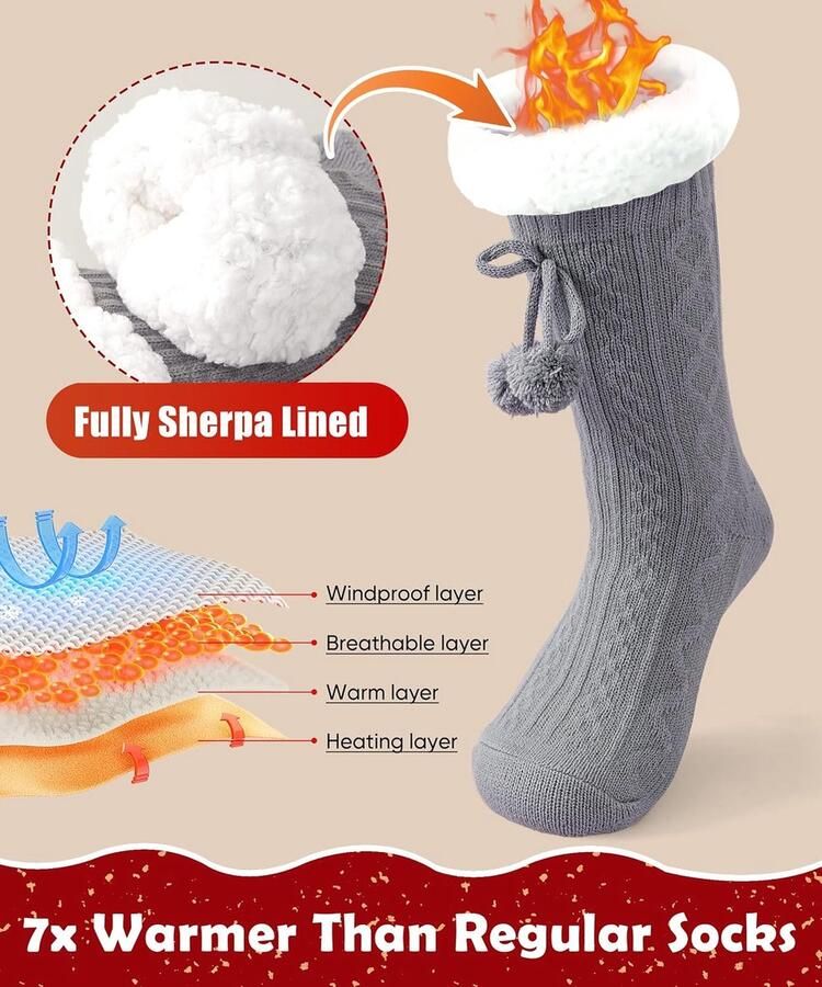 Antislip thermische pantoffels winterpantoffels fleece warme sokken