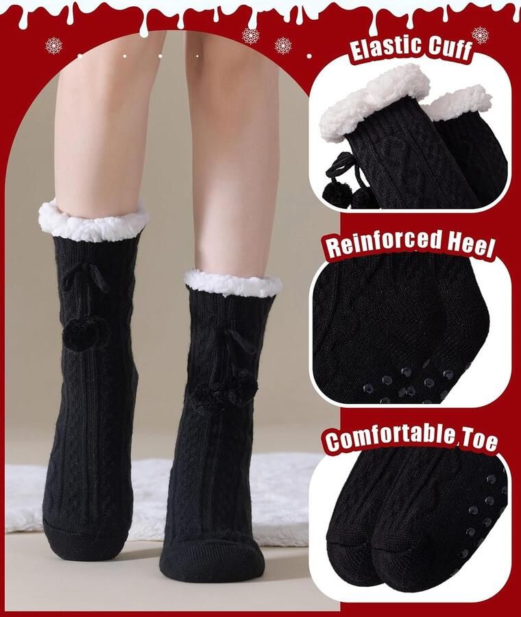 Antislip thermische pantoffels winterpantoffels fleece warme sokken