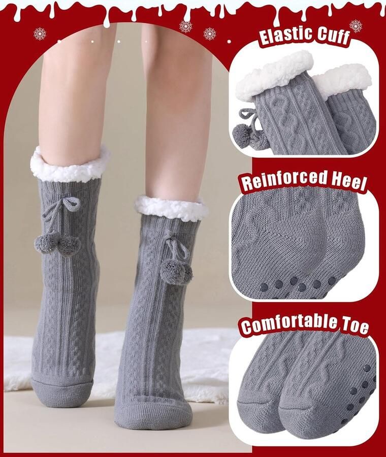 Antislip thermische pantoffels winterpantoffels fleece warme sokken