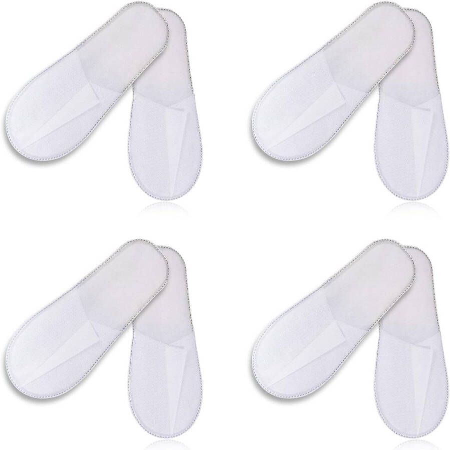 Antislip wegwerp-pantoffels gesloten pantoffels premium badstof 4 paar