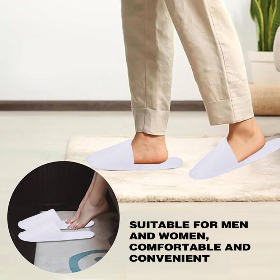 Inovra Antislip wegwerp-pantoffels premium badstof voor hotel spa thuis 4 paar