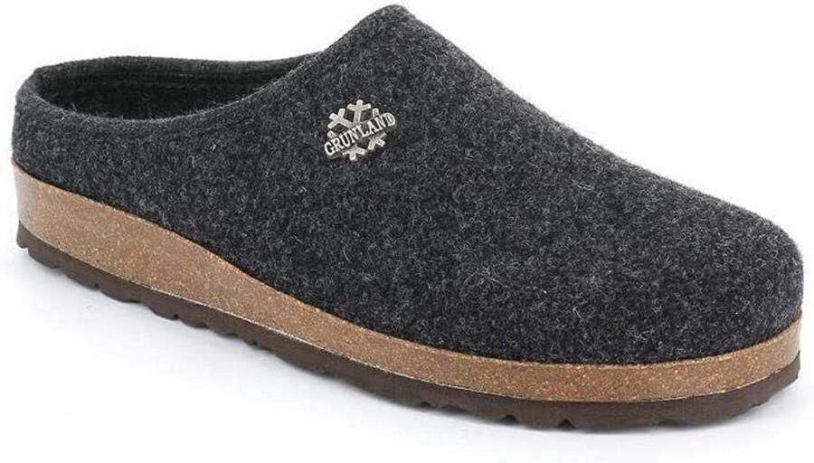 Antraciet Heren Slippers met Anatomische Rubber Zool