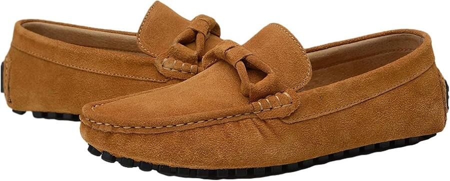 ANUFER Mannen Stijlvolle Suede Lederen Loafer Flats Comfort Rijschoenen Mocassin Slippers Bruin 41.5 EU ShopVlot