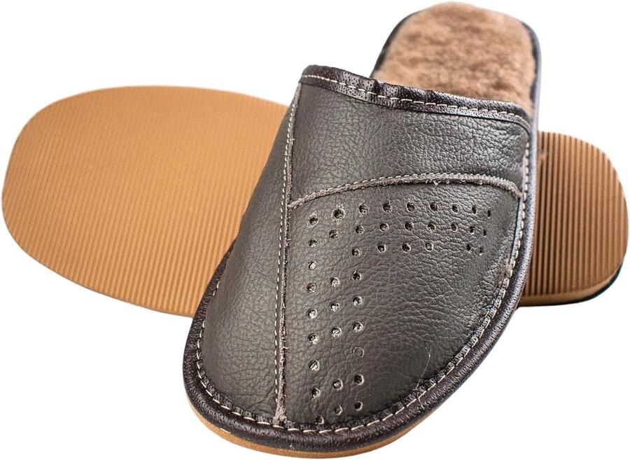 APREGGIO Mens Slippers Light Natural 100% Skin Natural Handmade Flexible Sole Comfort Soft brown ShopVlot