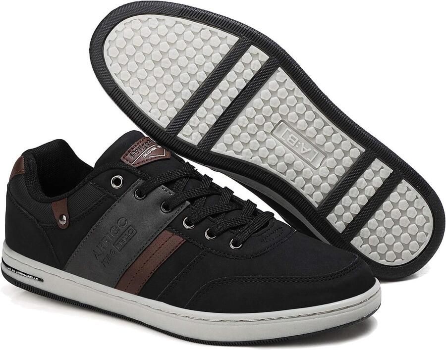 ARRIGO BELLO Sneaker Men Shoes Casual Shoes Light Trainers Walking Shoes (A Black 45) ShopVlot