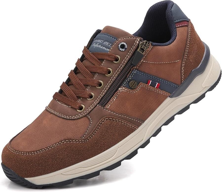 ARRIGO BELLO Sneakers voor heren vrijetijdsschoenen antislip lichte wandelsneakers met ritssluiting voor ShopVlot