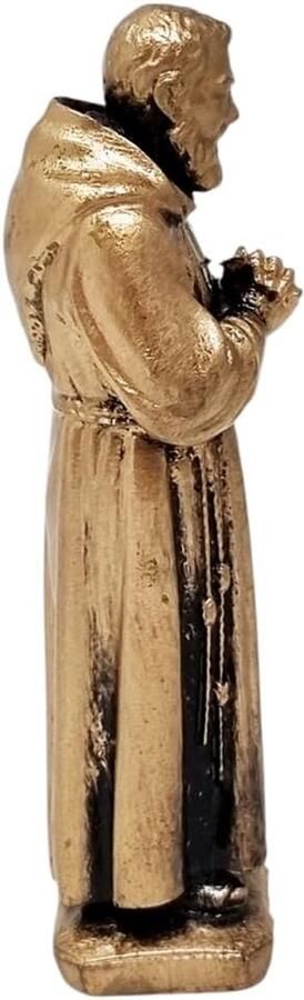 ART Santino Ornament religieus standbeeld San Padre Pio da Pietralcina van verguld metaal hoogte
