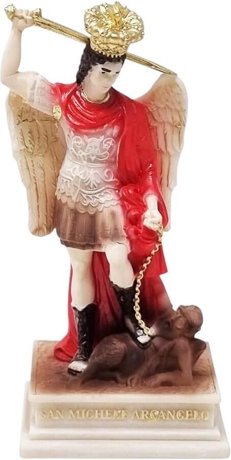 ART Santino Ornament religieus standbeeld St. Michael Aartsengel kleurrijk hoogte