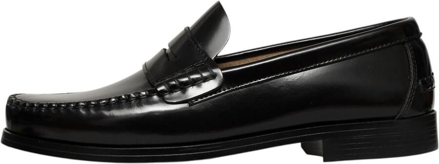 Schoenen voor heren leer slipper met frame genaaide leren zool