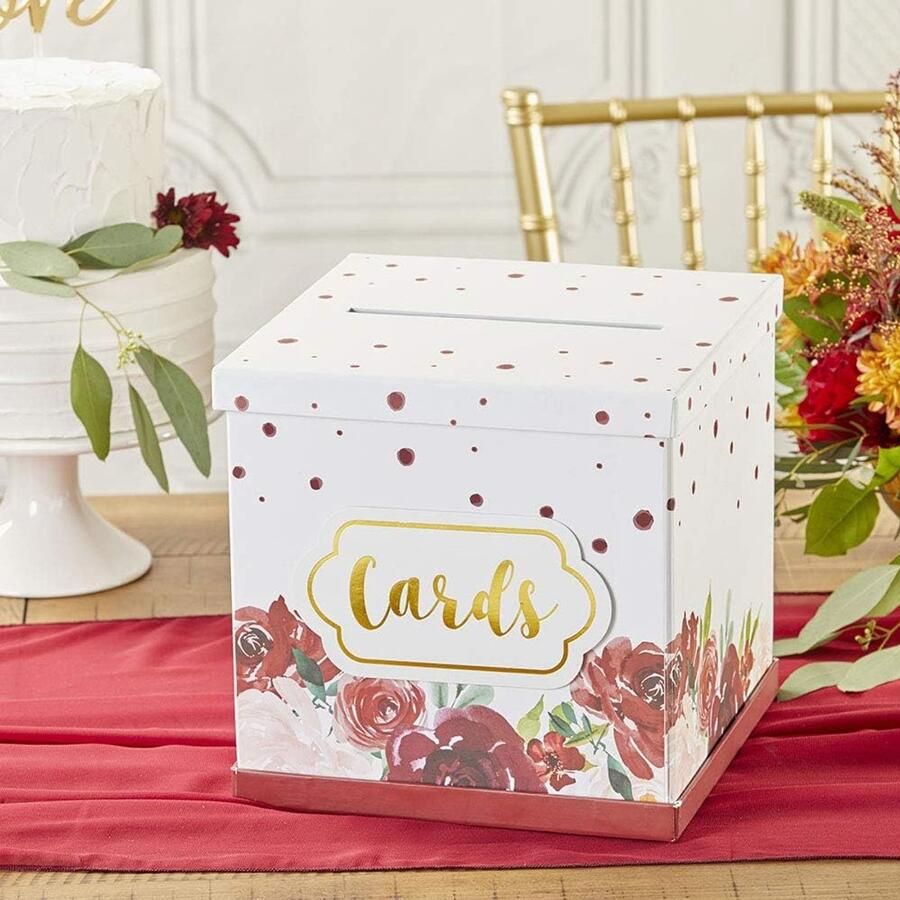 Aspen 28506NA Trouwkaartdoos papier bordeauxrood