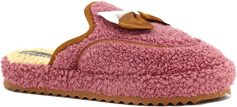 Auris Dames Pantoffels Huis Sloffen Pantoffels Strik Fuchsia