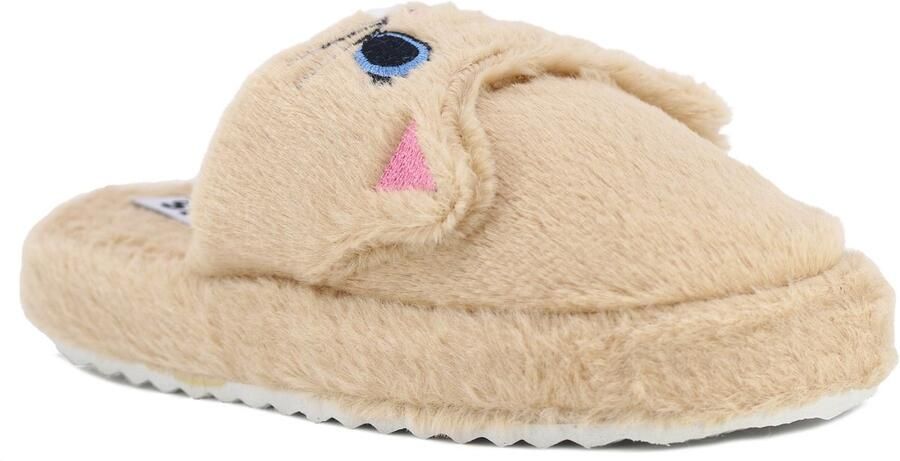 Auris Dames Pantoffels met Kat Beige