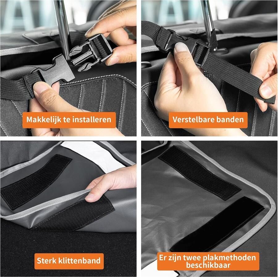 Autohoes voor honden 208 x universele antislip hondendeken met zij- en bumperbescherming waterdicht antifouling robuuste autohoes voor honden gemakkelijk te reinigen zwart