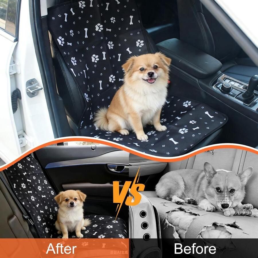 Autohoes voor honden autohoes van Oxford-stof universele hoes voor achterbank en passagiersstoel van limousine SUV zwart