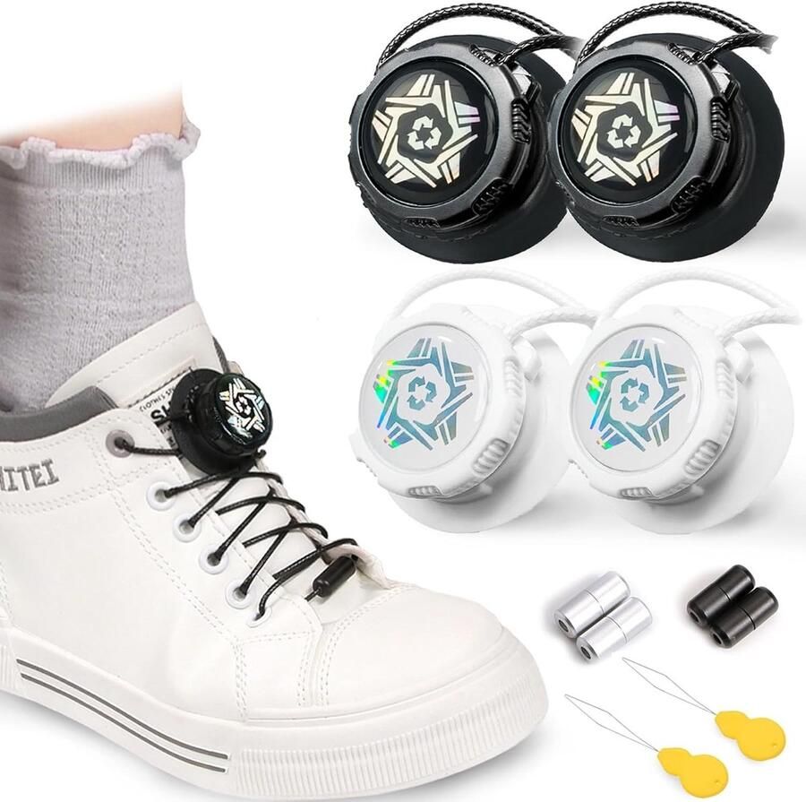 Automatische Draaisluiting voor Schoenen Snelle Ontgrendeling Geen Installatie Vereist Geschikt voor Kinderen en Volwassenen Ideaal voor Sport- en Werkschoenen