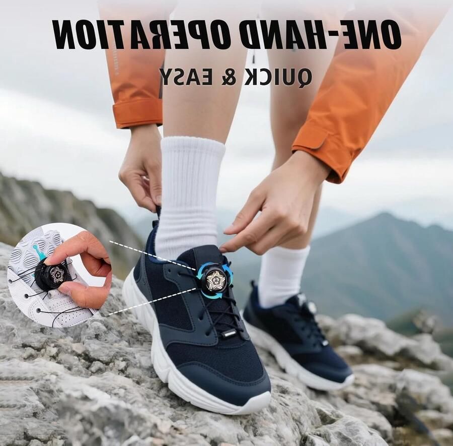 Automatische Twist Sluiting Schoenveters Snel Verstelbare Pasvorm voor Sport- en Werkschoenen Geen Installatie Nodig