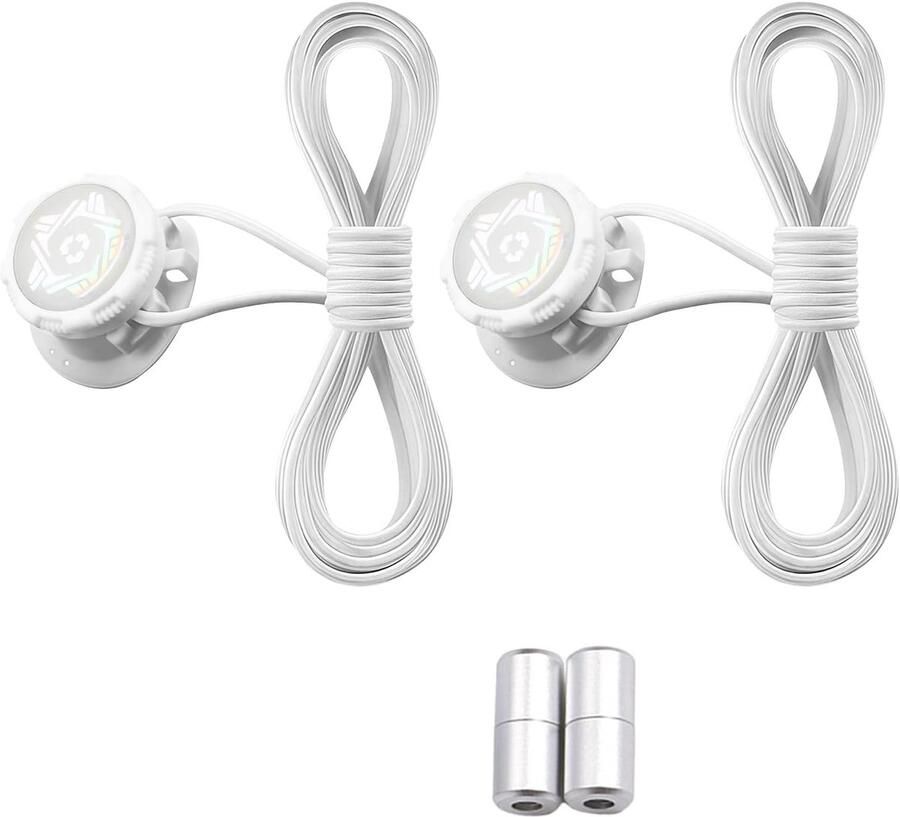 Automatische Twist Lock Veters Elastische Snelveters zonder strikken voor Sneakers en Sportschoenen Ideaal voor Comfort en Gemak Wit