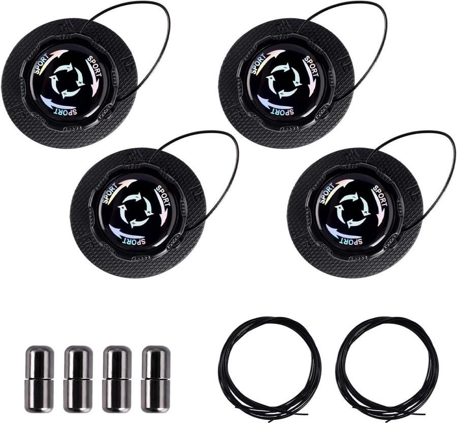 Automatische Twist Lock Veters voor Schoenen zonder Strik Unisex Sneaker Veters in Zwart Verstelbare en Comfortabele Veters