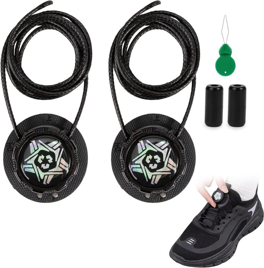 Automatische veters zonder strikken met sluitingssysteem zwarte sneakers met kleurrijk sterpatroon ideale veters voor en trainers