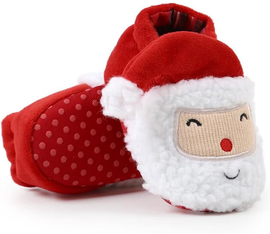 Baby Booties Gezellige Fleece Slippers Zachte Baby Schoenen met Gripper Zolen Winter Warme Baby pasgeboren wieg sokken Schoenen，Onderlengte 70g
