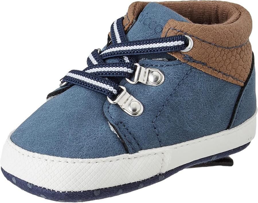 Baby Jongens Enkellaarzen Blauw met Elastische Veters Flexibel en Comfortabel