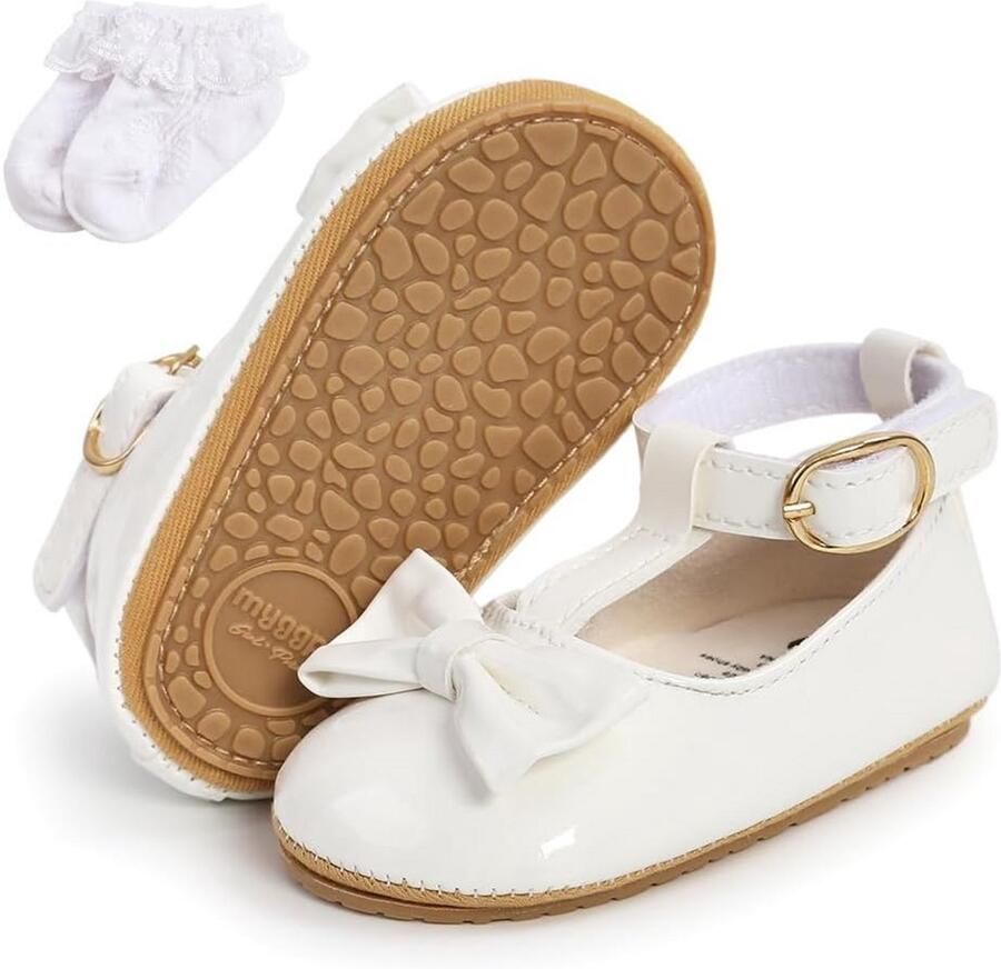 Baby meisjes prinses schoenen PU leer Mary Jane met zachte rubberen buitenzool