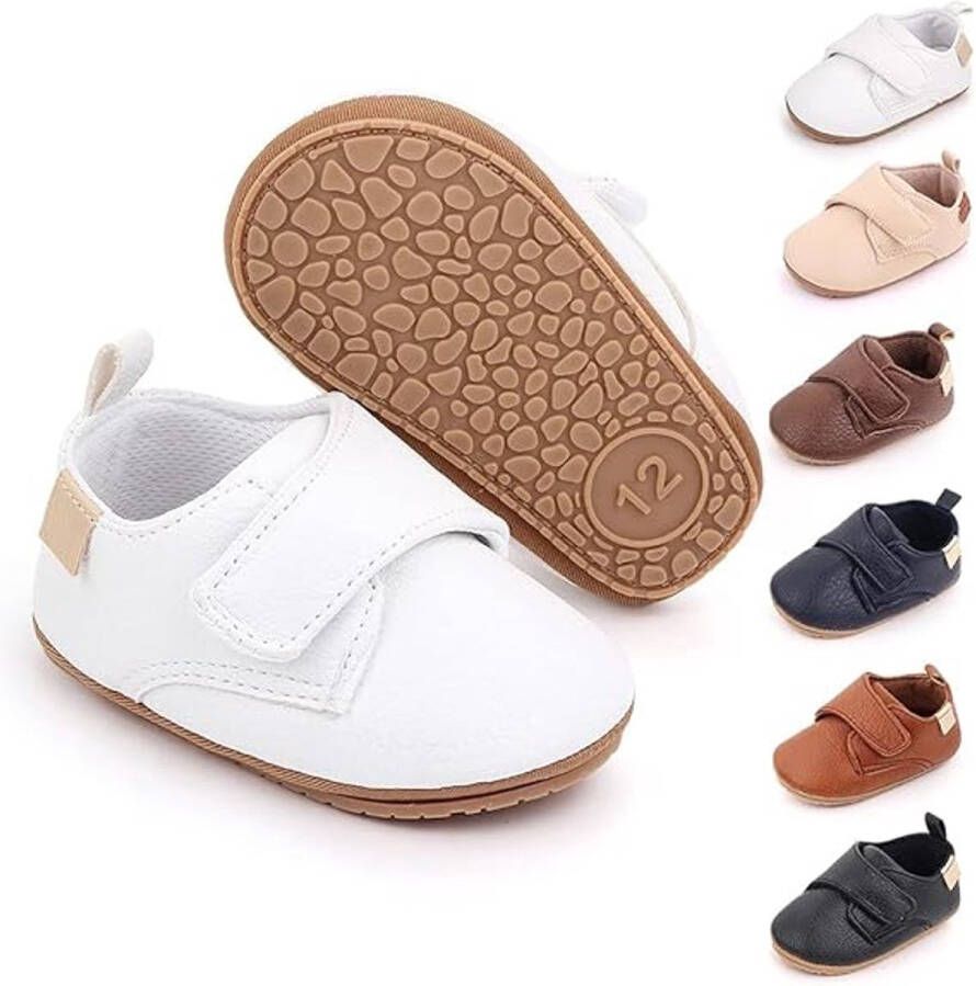 Baby schoentjes Babyschoenen Eerste Stappen Wandelen PU Leer Plat Luie Wiegschoen Beige