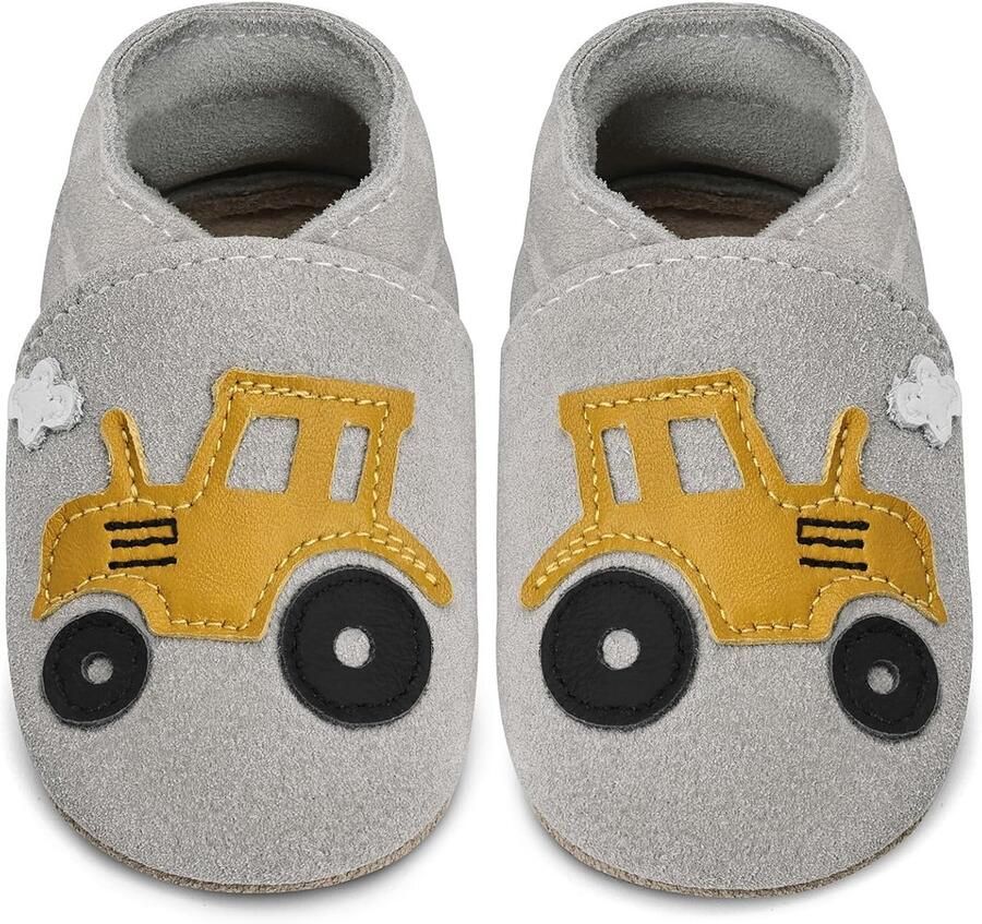 Baby Slofjes Leren Lopen Zacht Leer met Suède Zool voor Kruipen en Eerste Stapjes