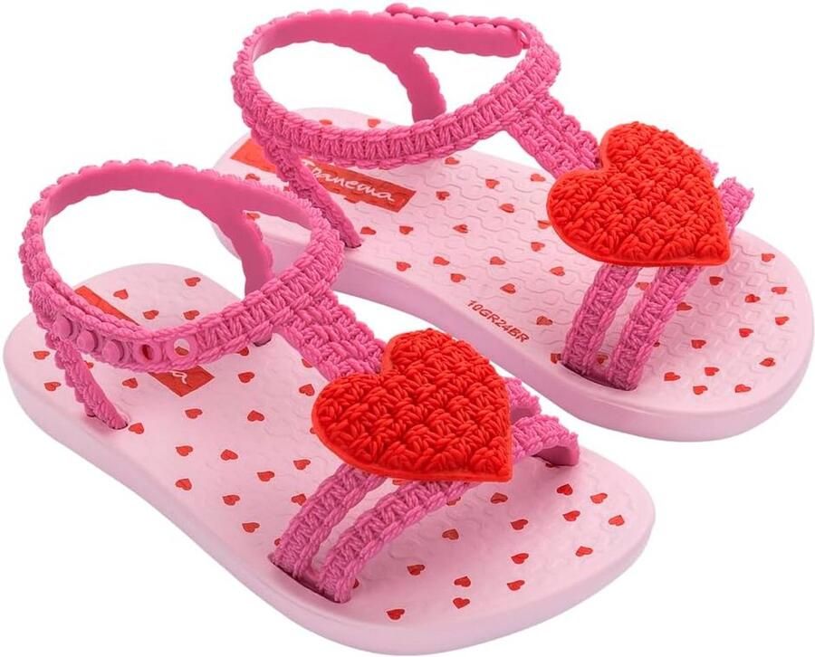 Babysandalen Roze Rood met Hartjes voor Peuters en Dreumesen