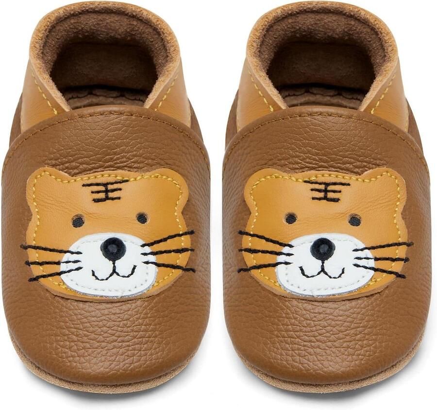 Babyschoenen Kruipschoenen Peuters Eerste Stapjes Leren Flexibele Suède Zool Bruin
