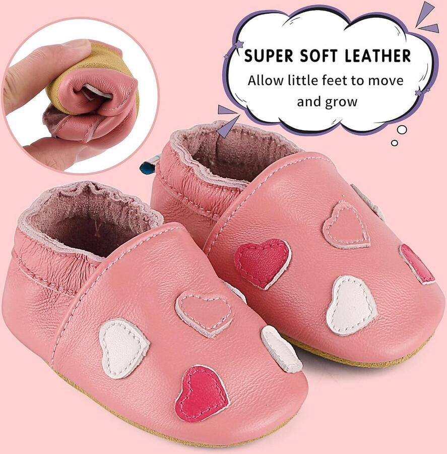 Babyslofjes Leren Kruipschoenen Antislip Zachte Zool Baby Eerste Schoentjes - Foto 1